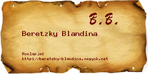 Beretzky Blandina névjegykártya
